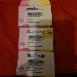 (3) Skintimate 4-Blade Women's Razor Refill, 4 Count Each Box, Total 12 Refills